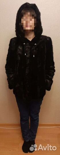 Шуба норковая с капюшоном