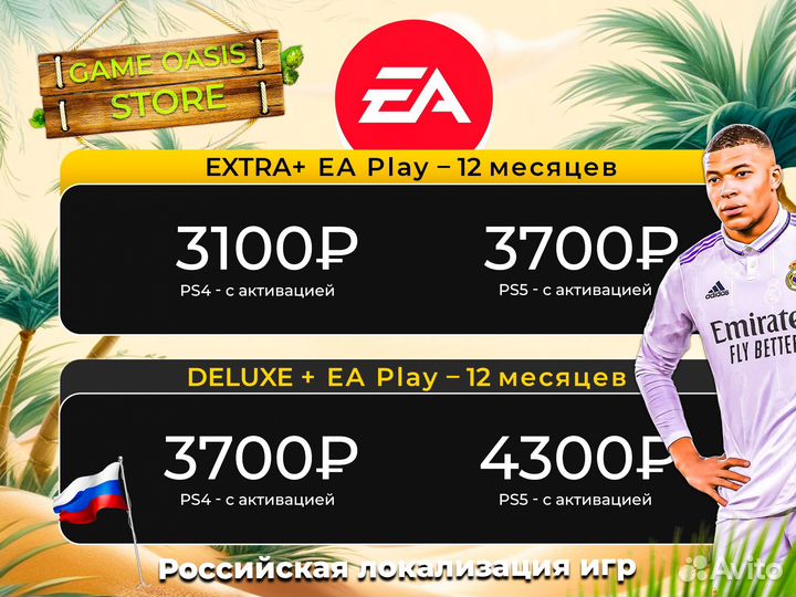 Подписка PS Plus/EA 12 месяцев PS4/PS5 (Шеринг)