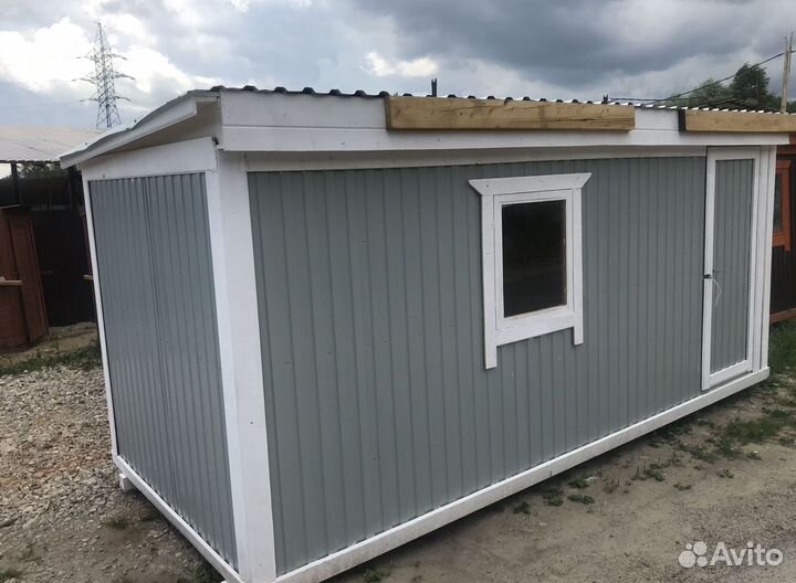 Бытовка новая утепленная 6х2,3м с пвх окном дачная
