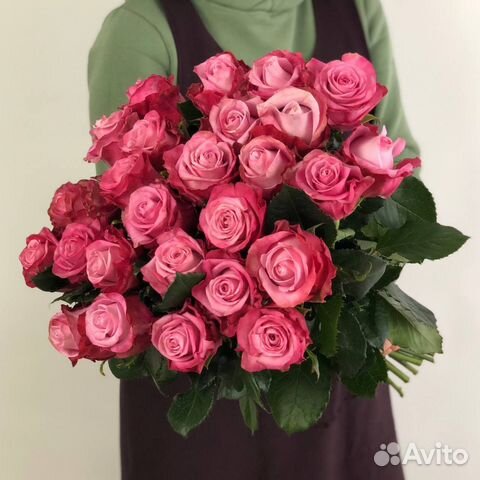 Букет 25 розовых роз 50см Кемерово