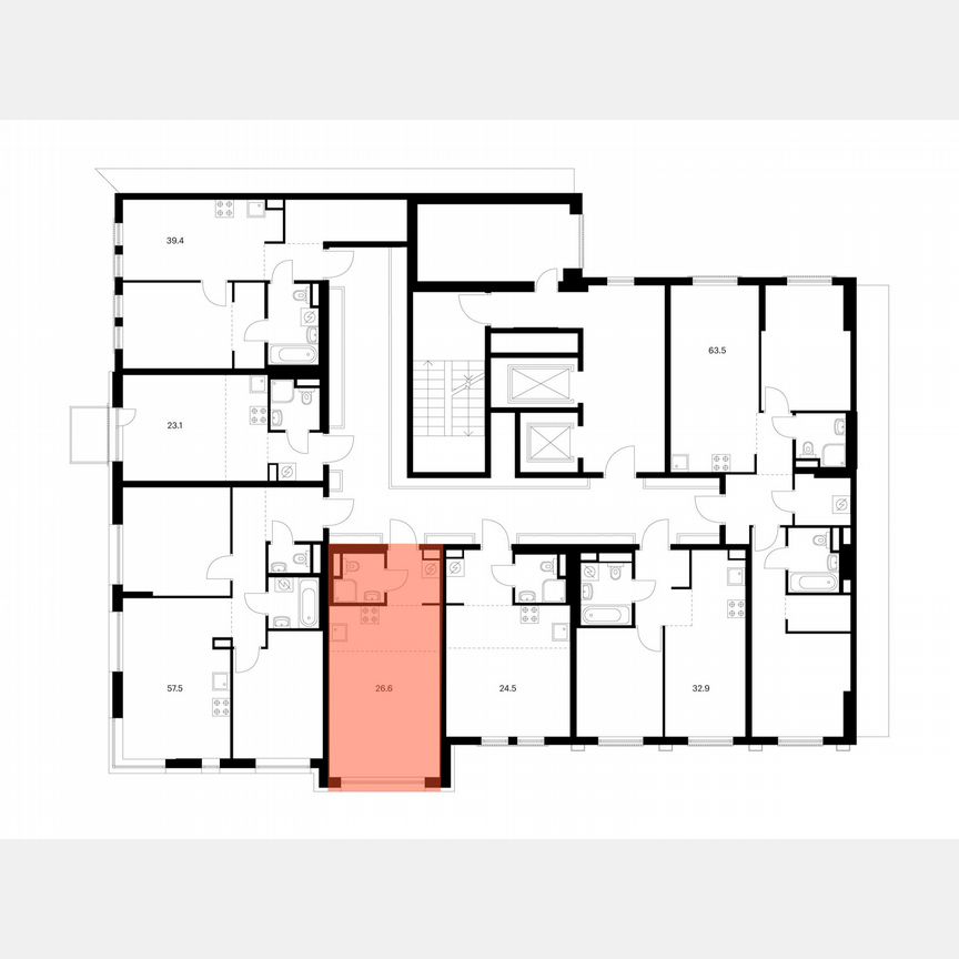 Квартира-студия, 26,6 м², 2/12 эт.