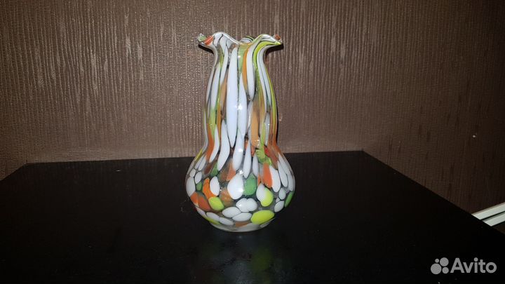 Ваза цветное чешское стекло