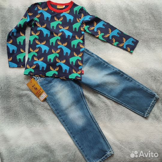 Новые джинсы и кофта на мальчика 98-104