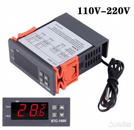 Термостат ET STC-1000/220V (два реле по 10А)