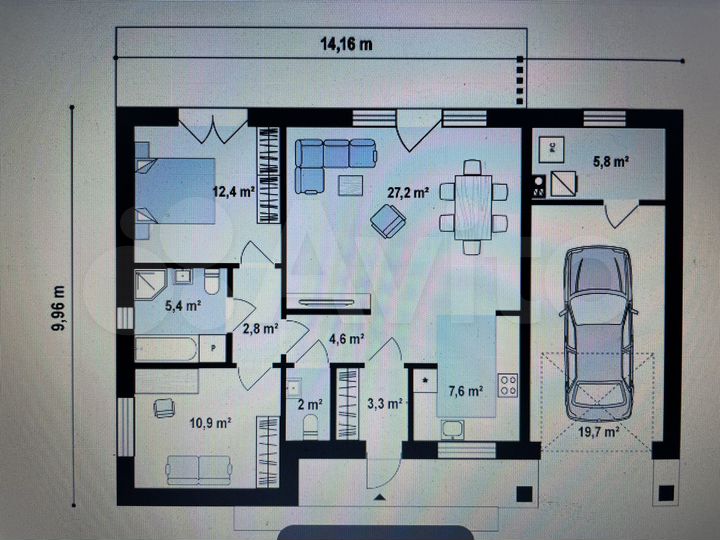 Дом 99 м² на участке 6 сот.