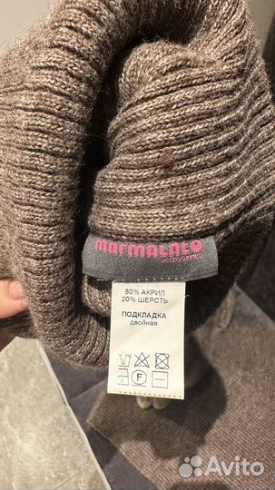 Шапка и шарф женский (шерсть, песец)