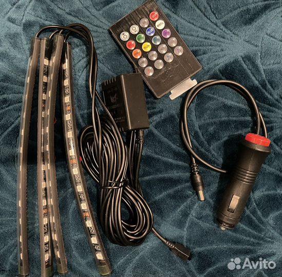 Подсветка салона автомобиля, ног LED с пультом