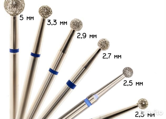 Бор алмазный, фреза шар (владмива Россия)