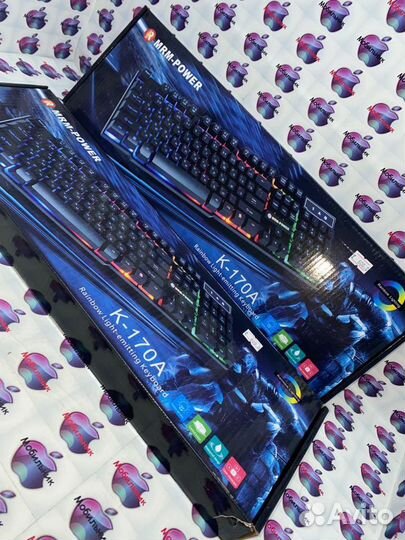 Клавиатура проводная чёрная на подсветке К-170А