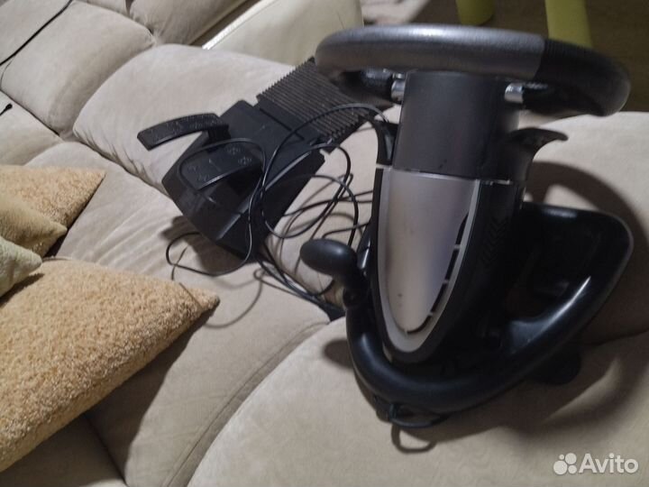Игровой руль с педалями и коробкой передач
