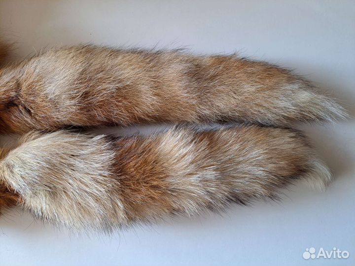 Шкурка лисы мех хвост 2 шт