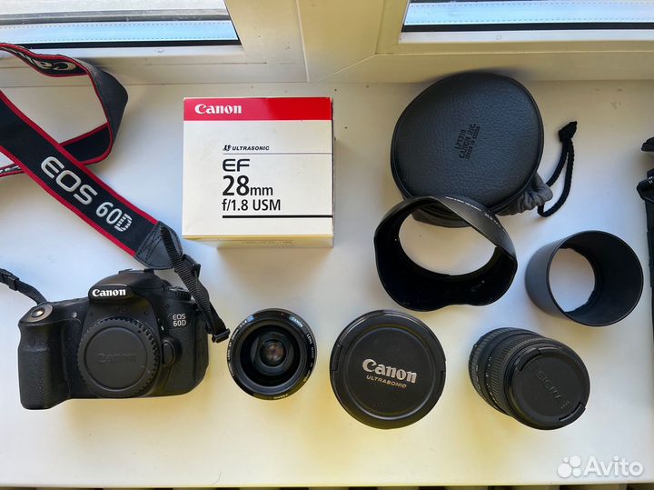 Canon 60D с 3мя объективами, комплектом