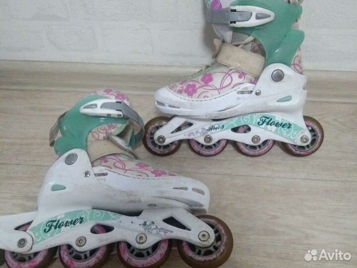 Роликовые коньки детские раздвижные 33-35 размер