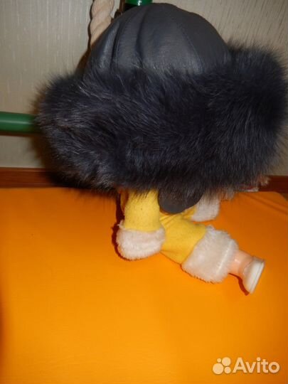 Шапка песец с натур кожей не ношена р 54