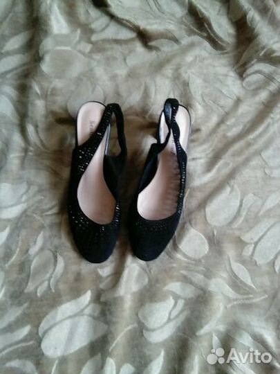 Босоножки, верх натуральный велюр