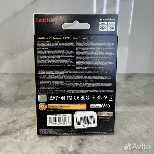 Карта памяти sdxc SanDisk 1TB Extreme Pro