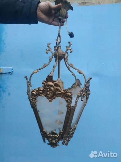 Люстра - фонарь бронза