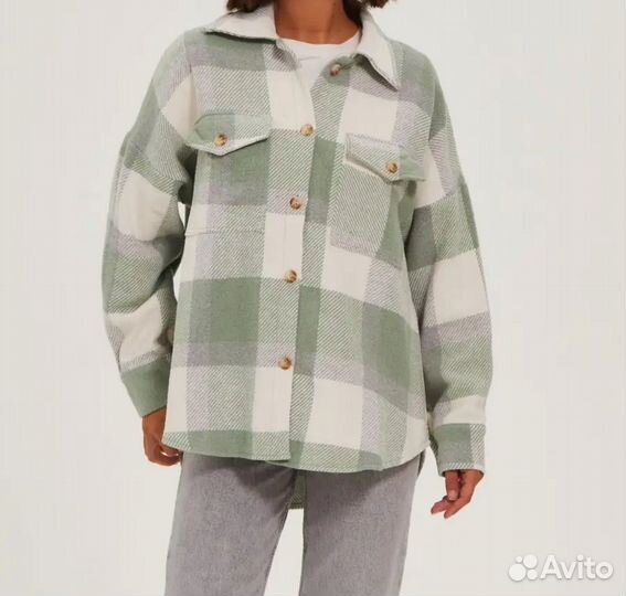 Рубашка теплая оверсайз женская