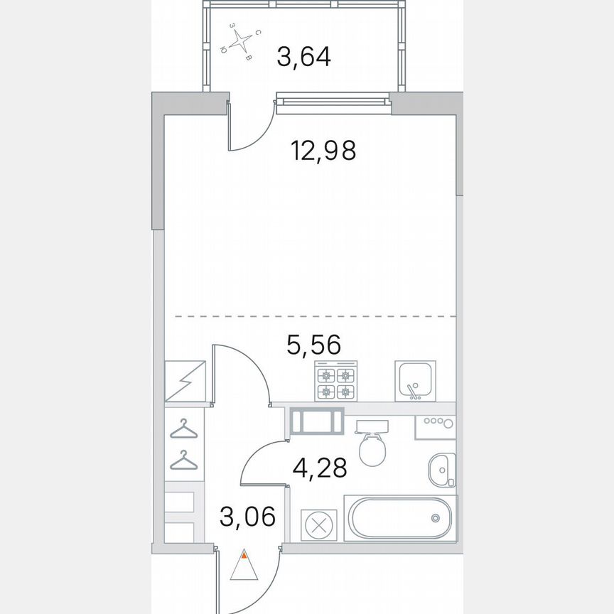 Квартира-студия, 27 м², 5/5 эт.