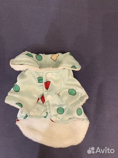 Шелковый халатик меховой для собаки