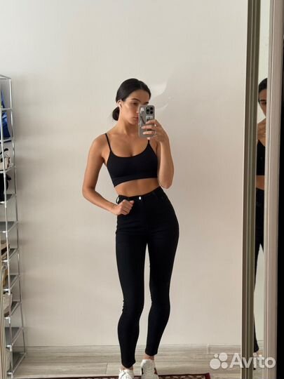 Джинсы скини черные 44 р