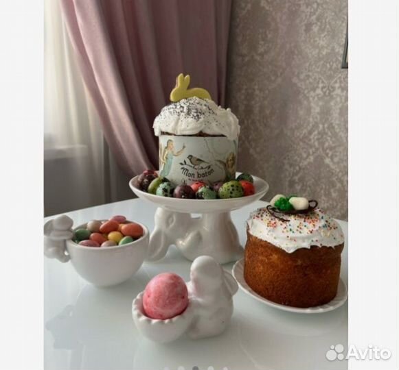 Пасхальная посуда с кроликами