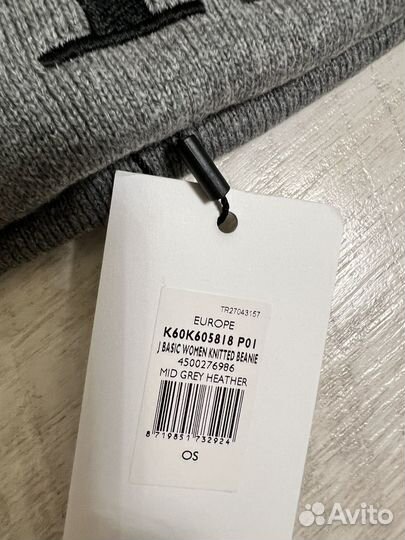 Calvin Klein шапка 100 хлопок двойной очень теплая