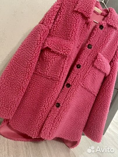 Искусственная шубка розовая