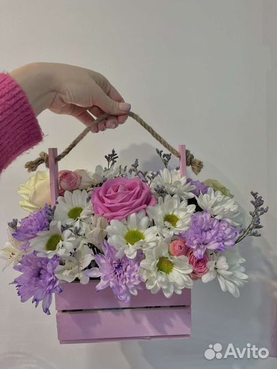 Корзинки для цветов, ящики для декора и подарков