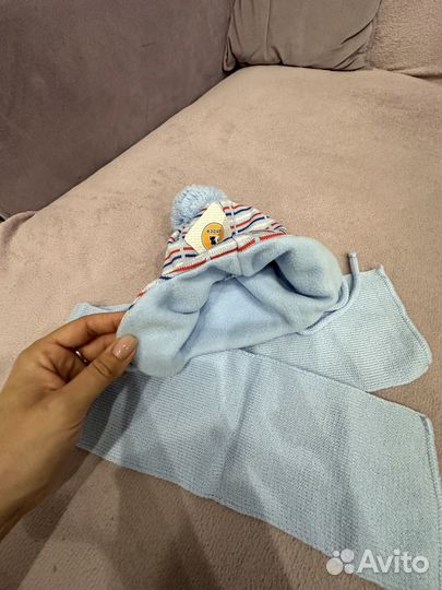Шапка и шарф детские новые 1-1.5 год