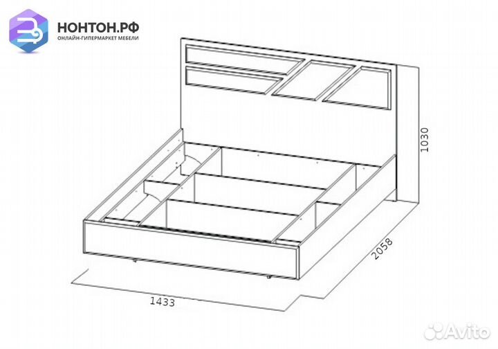 Кровать Лагуна-8 гикори темный / белый матовый