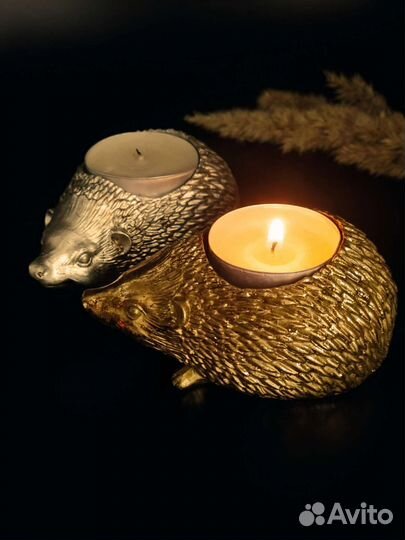 Подсвечник для чайной свечи ёжик статуэтка