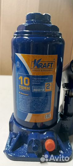 Бутылочный домкрат kraft 10 т, min 205mm-max 400mm