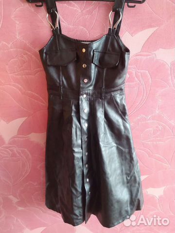 Кожаный сарафан 44- 46