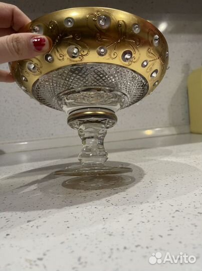 Ваза чешская хрустальная