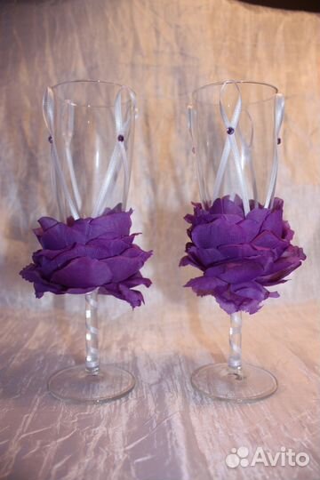 Свадебные бокалы фужеры ручной работы