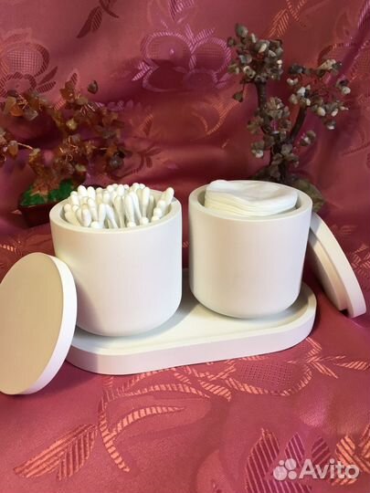 Стакан гипсовый декоративный, набор с подставкой