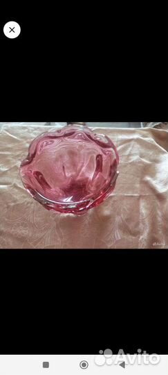 Ваза конфетница цветное стекло