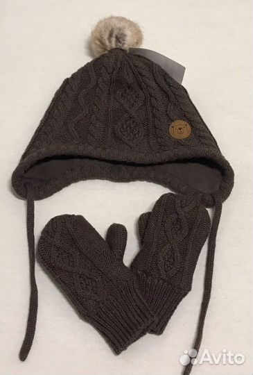 Комплект шапка и варежки H&M новый