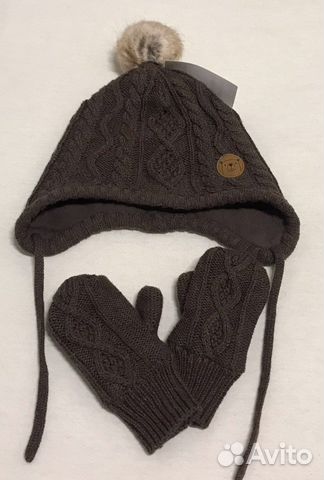 Комплект шапка и варежки H&M новый