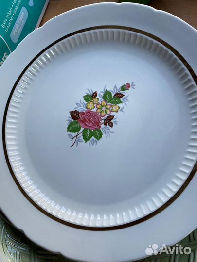 Тарелка блюдо большое раритет красный октябрь