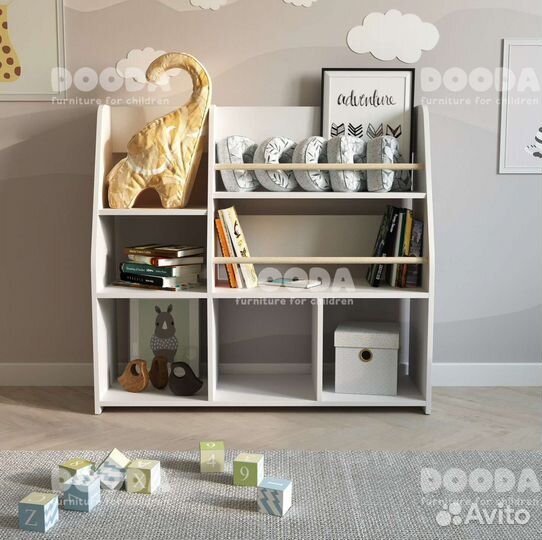 Стеллаж детский для хранения игрушек и книг