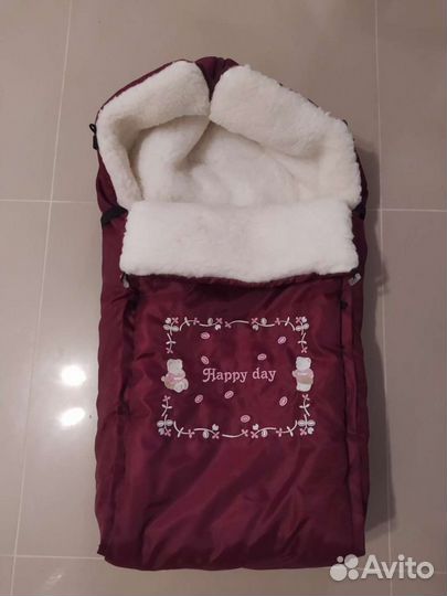 Зимний конверт в коляску на овчине