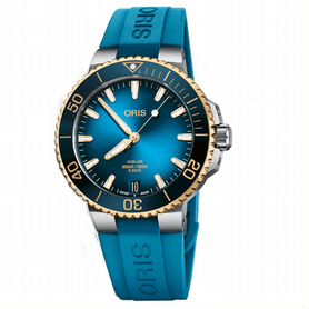 Oris Aquis Date Blue Dial Gold Steel Часы Оригинал