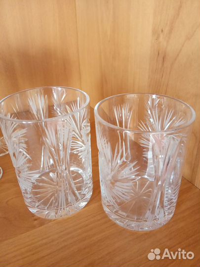 Графины,стаканы, поднос хрустальный