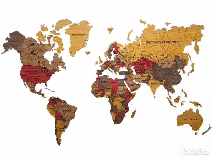 Деревянные карты мира в Тольятти