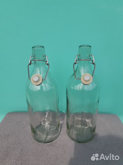 Бутылки Икея 1л с герметичной пробкой 2шт