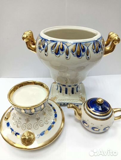 Самовар шкатулка Гжель