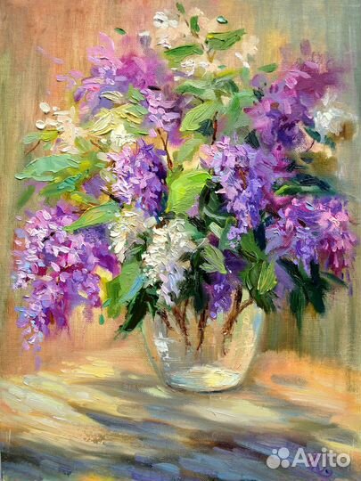 Картина маслом Сирень