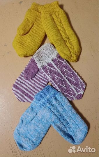 Носки варежки вязаные